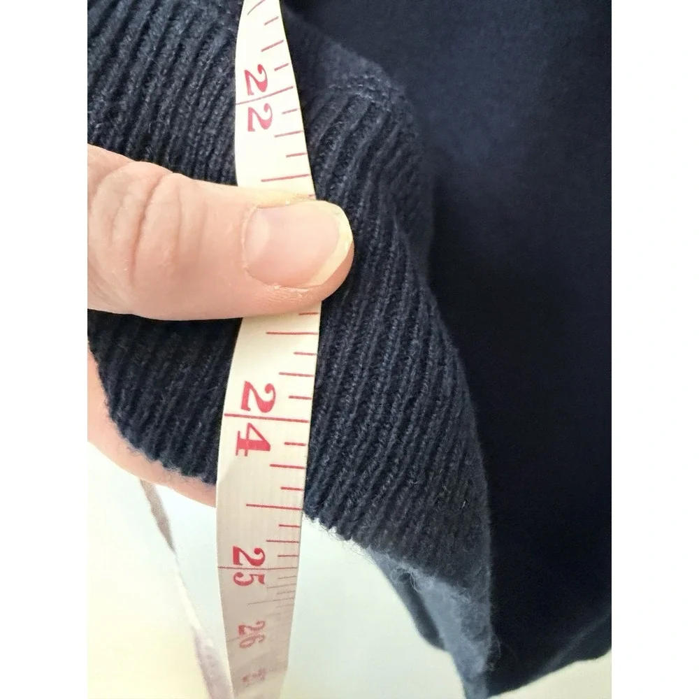 J Crew Womens XL 100% Italian Cashmere Sweater Navy Blue Boat Neck Old Money